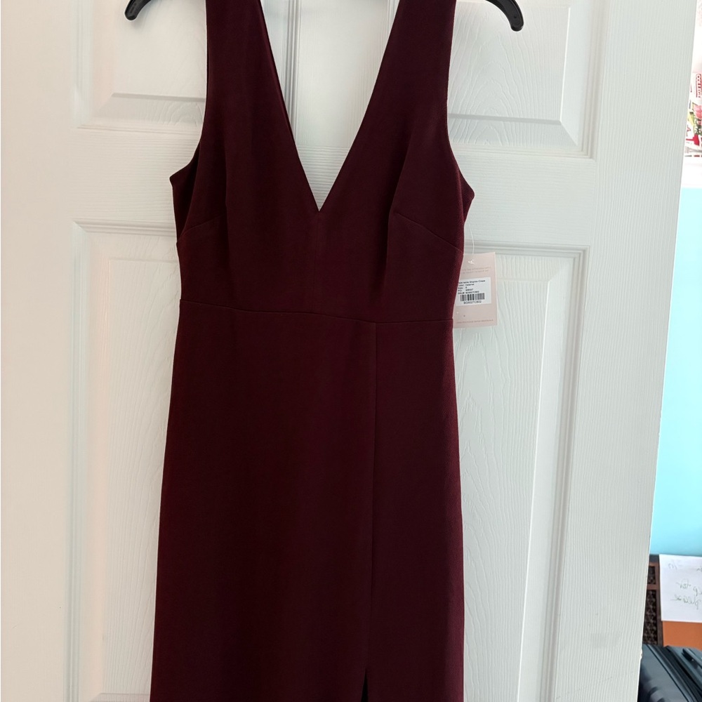 Birdie Grey Shamin Crepe Long Dress, cabernet, size S. NWT